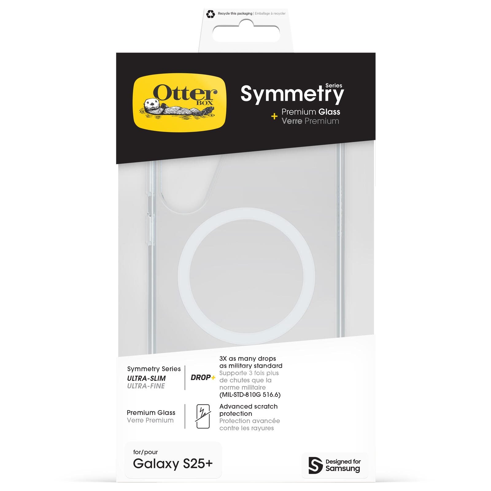 OtterBox Symmetry Clear Magnets Schutzhülle + Premium Glass für Samsung Galaxy S25+ clear