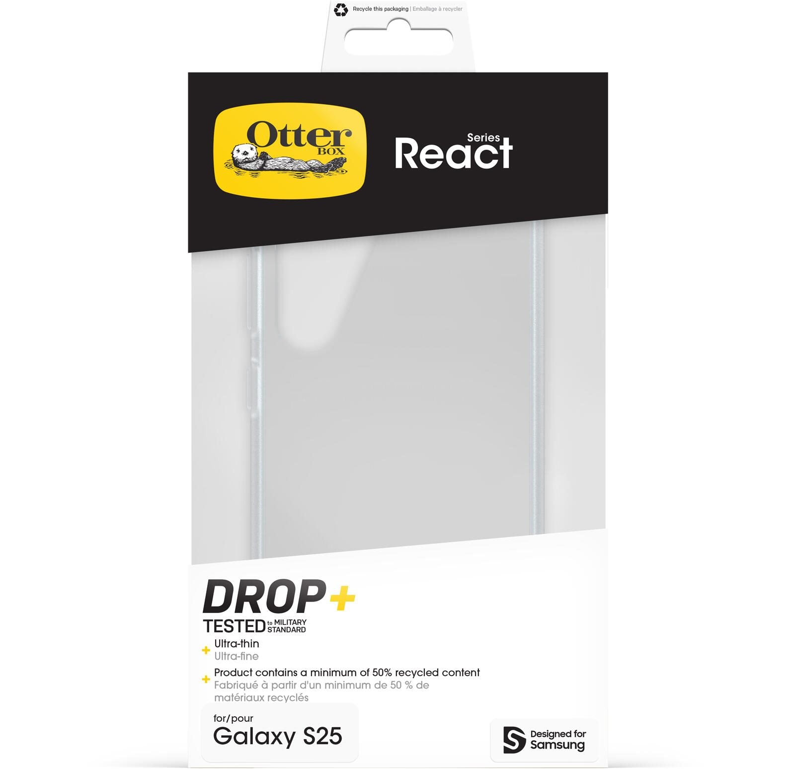 OtterBox React Schutzhülle für Samsung Galaxy S25 - clear