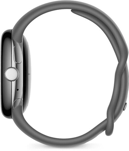 Google Pixel Watch (LTE) - 41mm in Polished Silver mit Sportarmband in Hazel