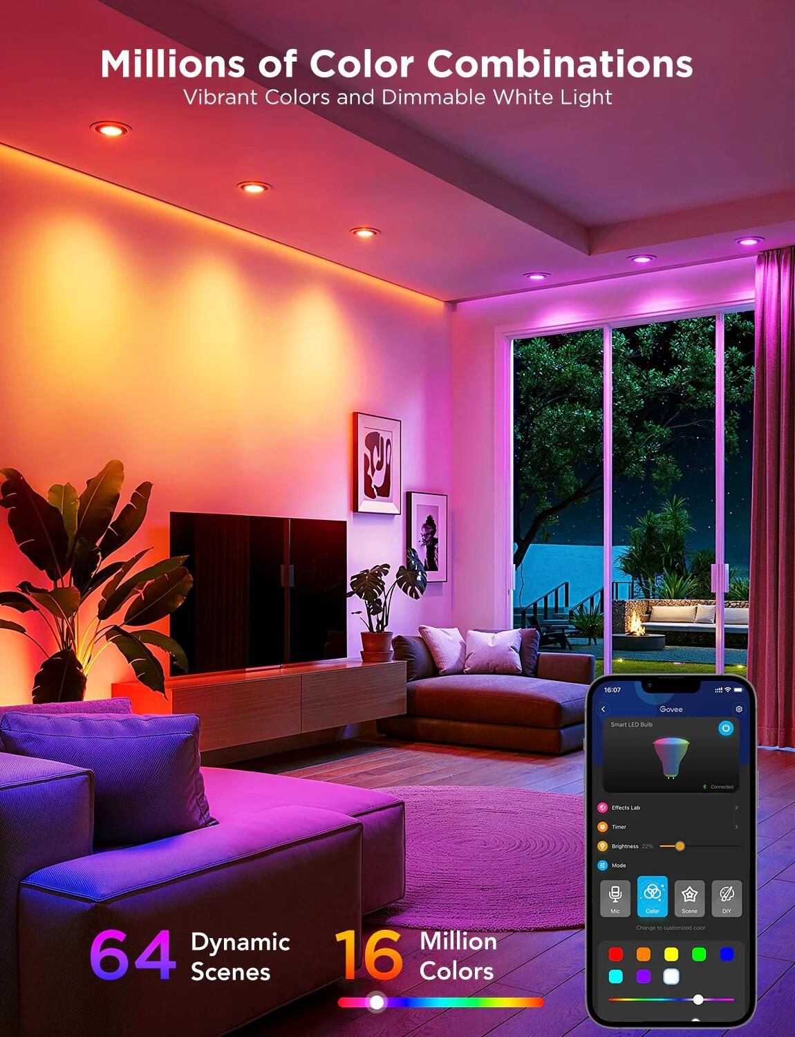 Govee RGBIC Smart LED Glühbirne E27 400 Lumen (2 Pack)