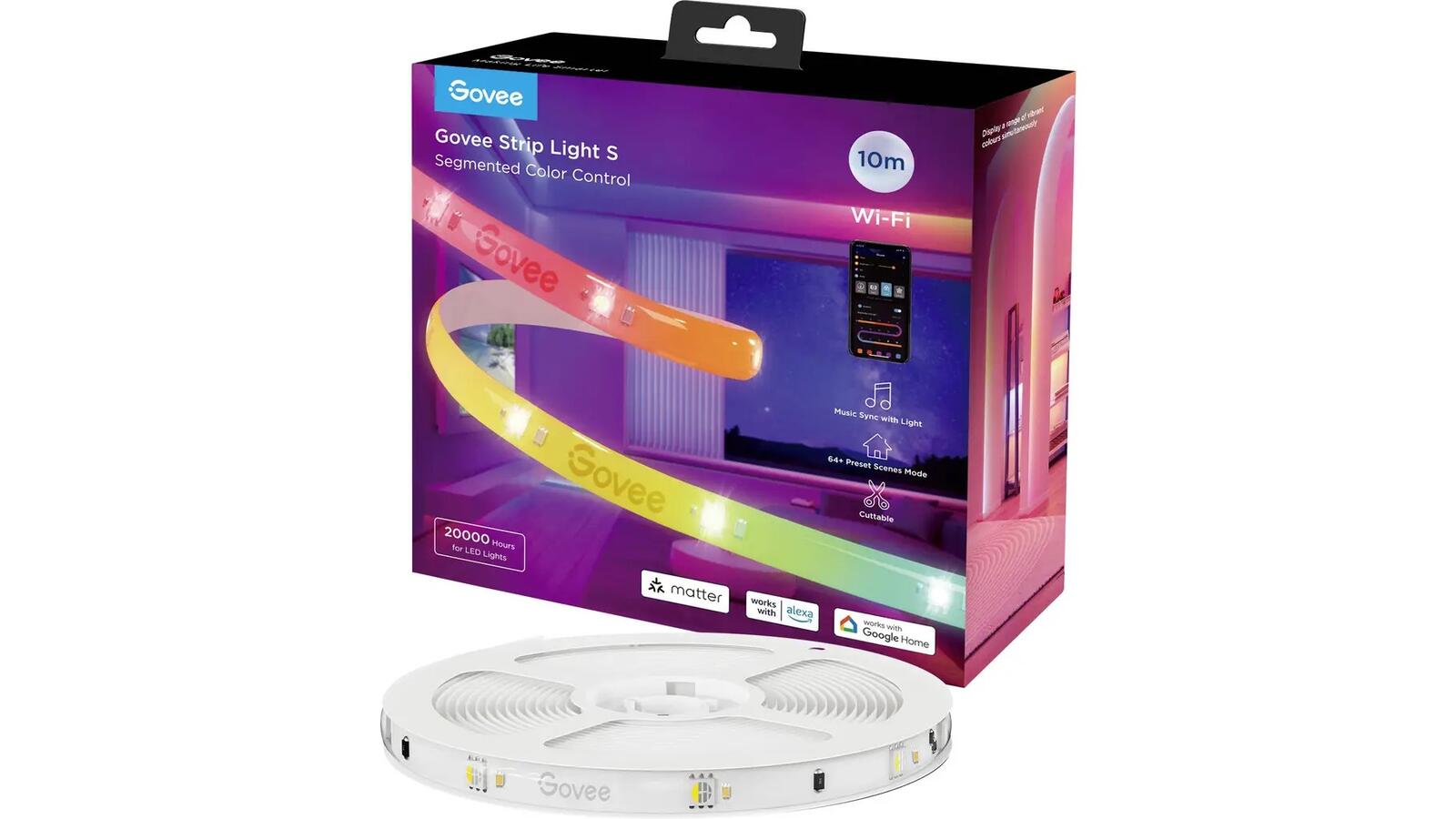 Govee RGBIC LED Strip Light (Wi-Fi, Bluetooth, Matter) 10,0m