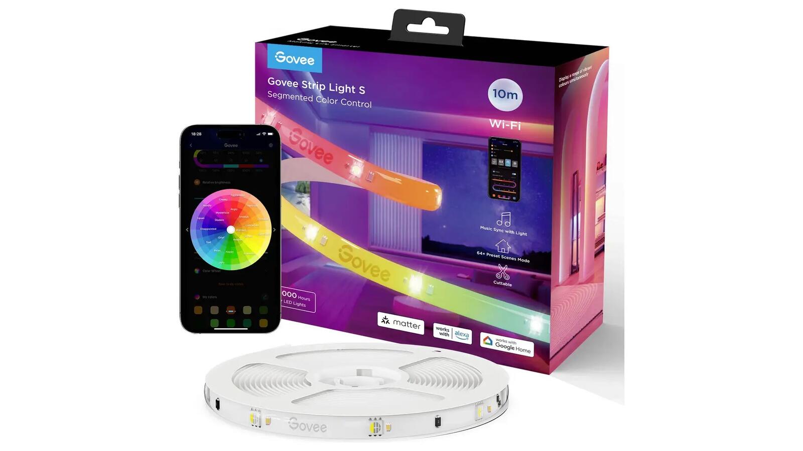 Govee RGBIC LED Strip Light (Wi-Fi, Bluetooth, Matter) 10,0m