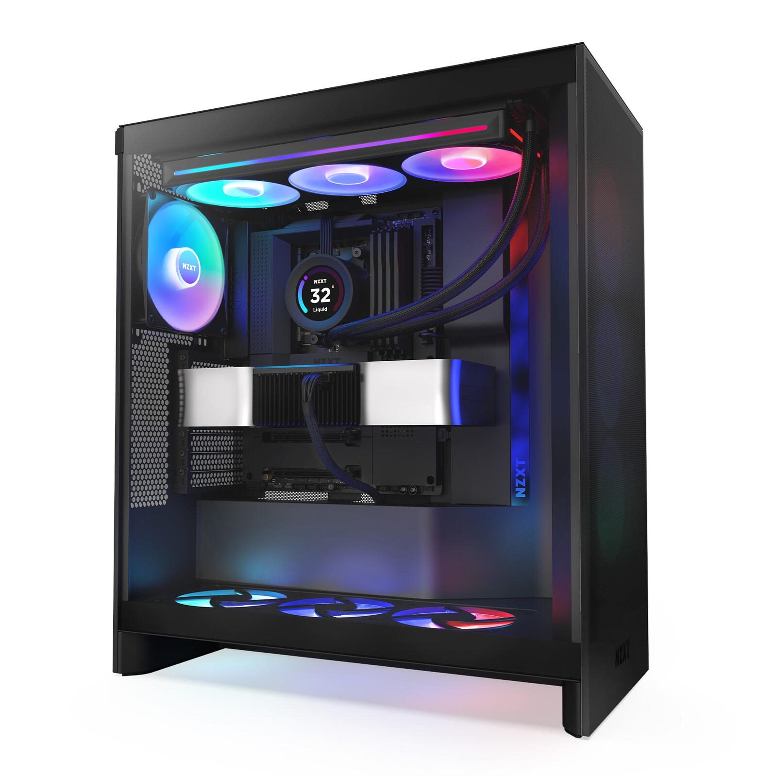 NZXT H7 Flow RGB Mid-Tower-Gehäuse, Schwarz
