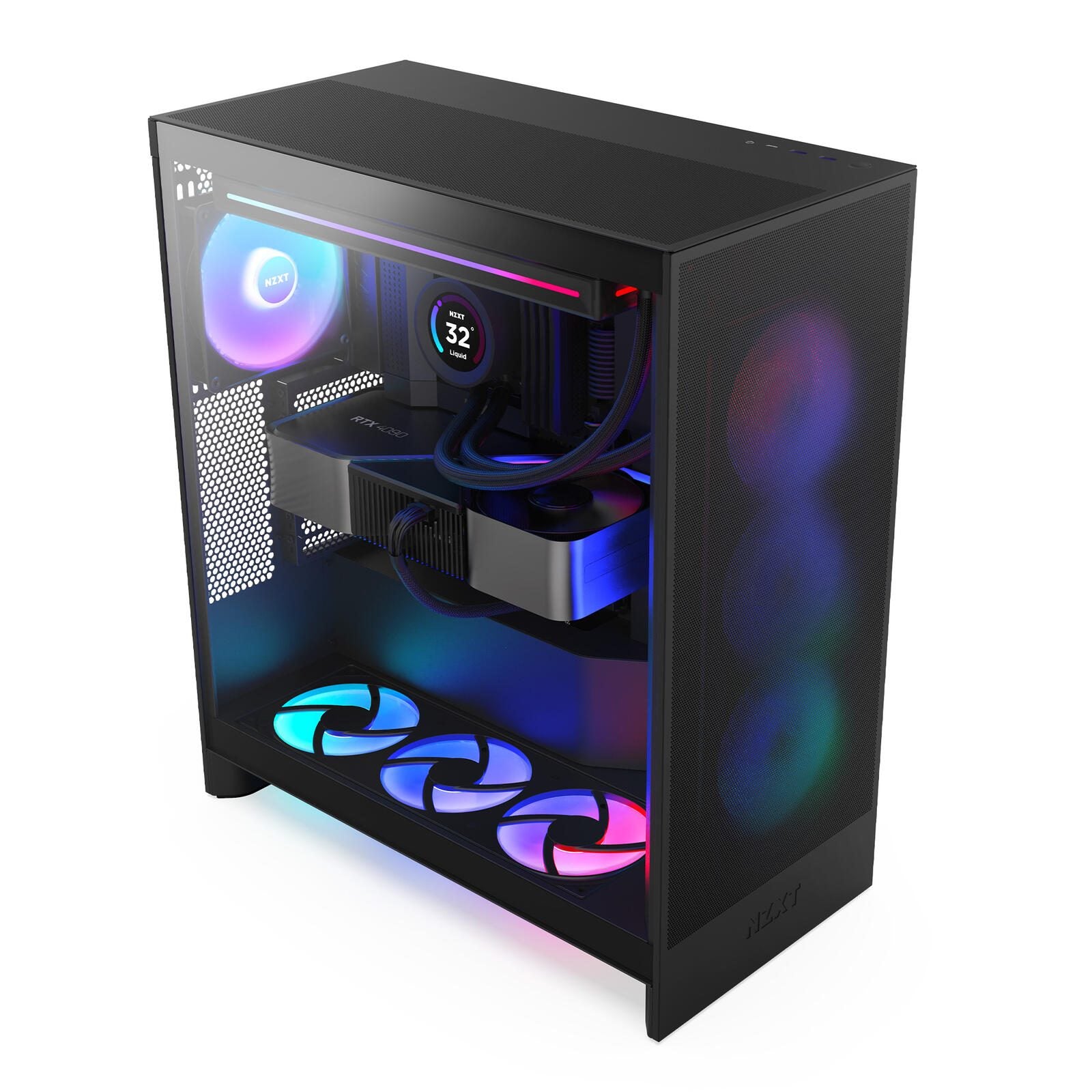 NZXT H7 Flow RGB Mid-Tower-Gehäuse, Schwarz