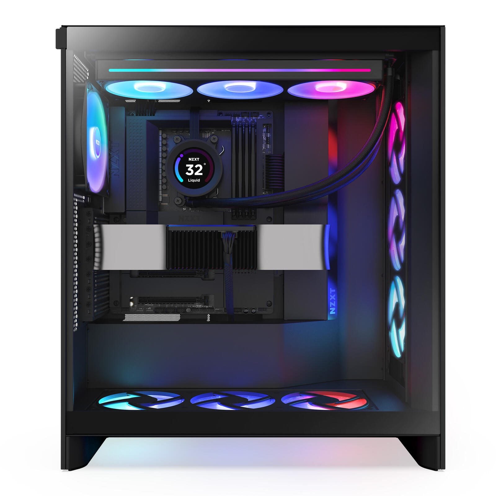 NZXT H7 Flow RGB Mid-Tower-Gehäuse, Schwarz