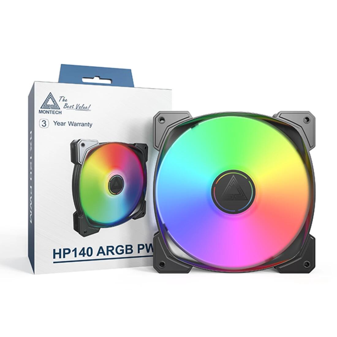 Montech Lüfter HP140 ARGB PWM, 140mm, Schwarz
