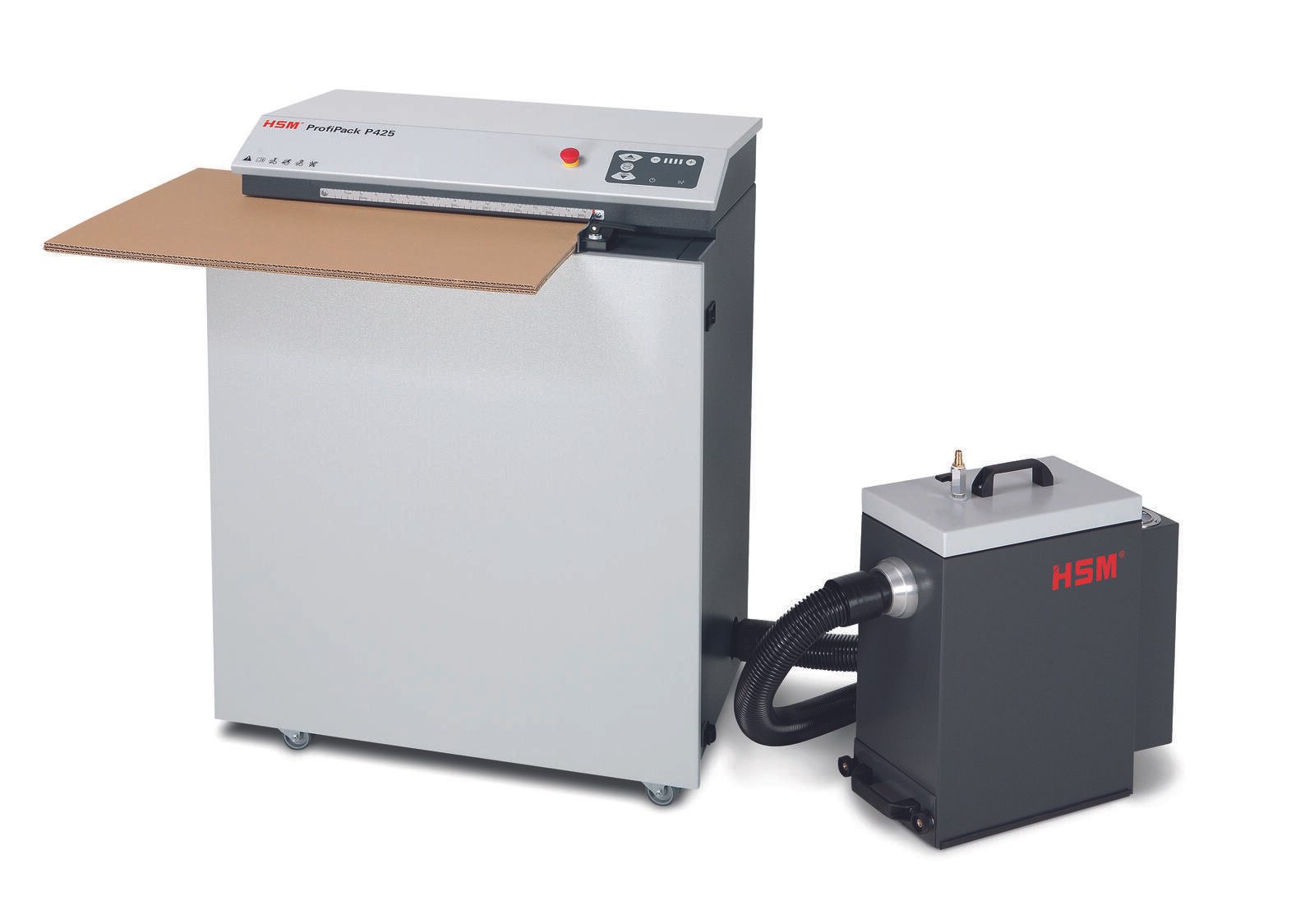 HSM Verpackungspolstermaschine ProfiPack P425 - 170 mm/s - bis zu 80 kg, inkl. Adaptionssatz für Absaugung