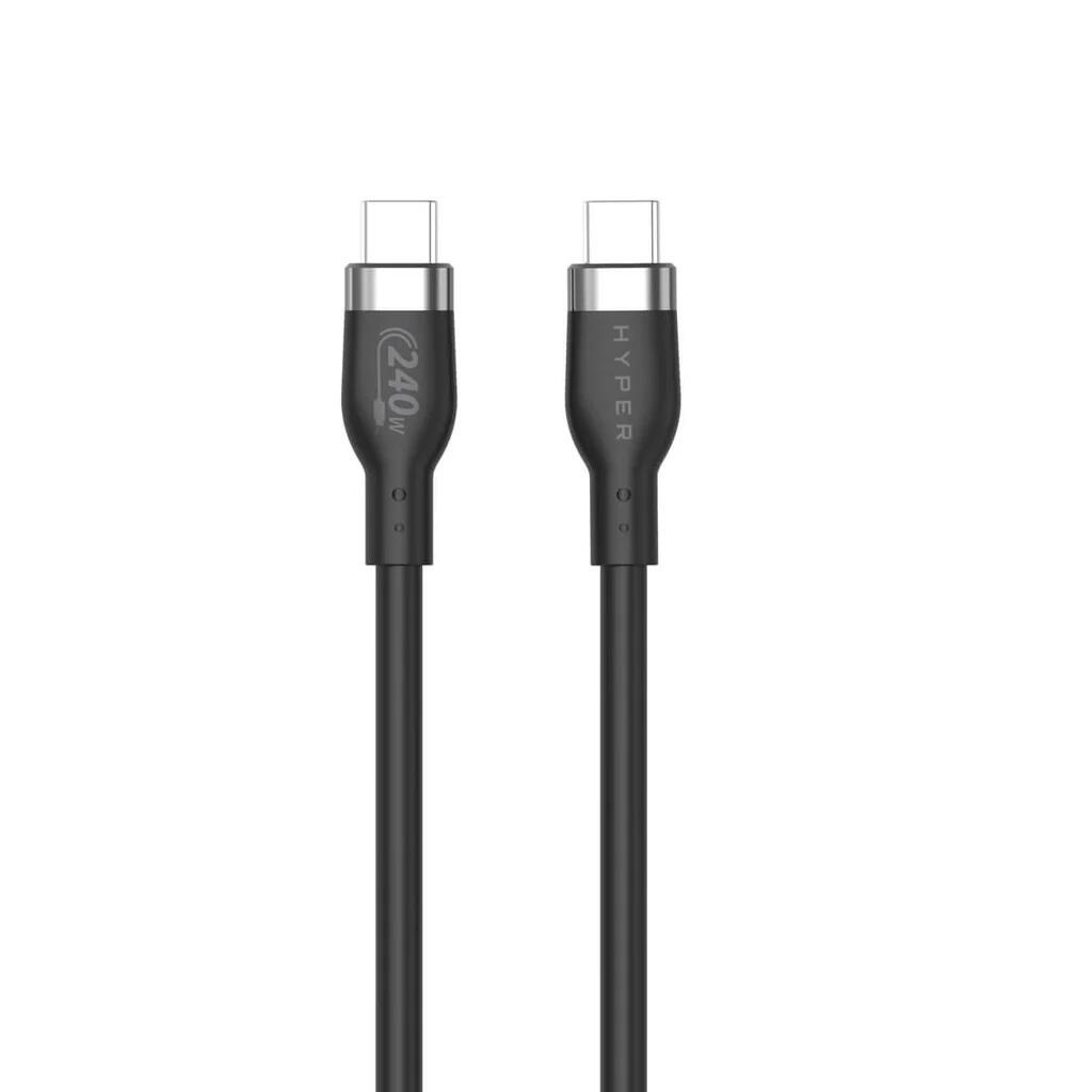 Hyper® HyperJuice 240W Silikon USB-C zu USB-C Kabel (6ft/2m) - Schwarz