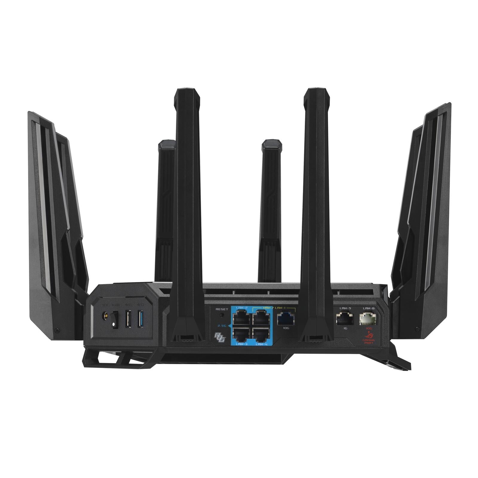 ASUS ROG Rapture GT-BE98 Quad-Band WiFi 7 Gaming Router (320MHz Bandbreite, duale 10G Ports, Backup WAN, Mobile Game Mod