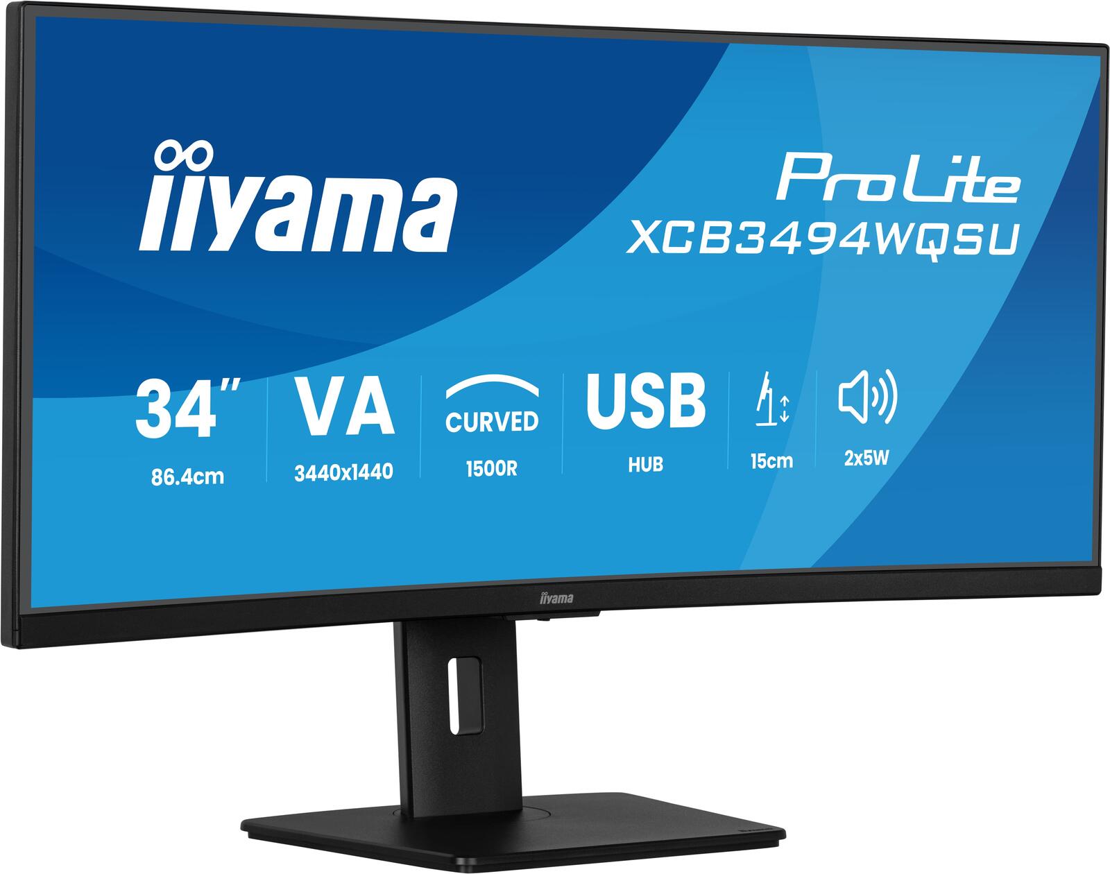 iiyama ProLite XCB3494WQSU-B1 Curved Monitor 86,7cm (34 Zoll)