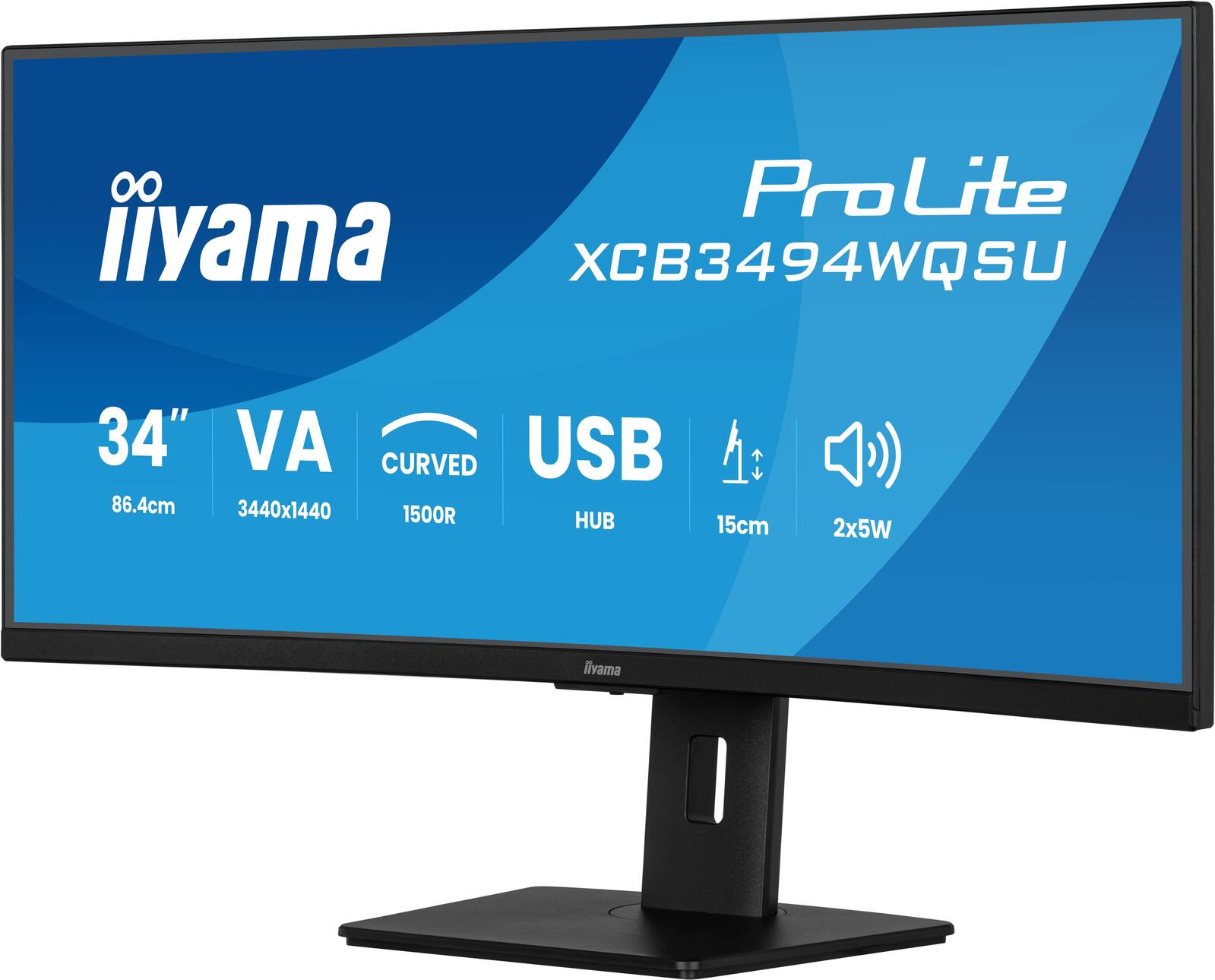 iiyama ProLite XCB3494WQSU-B1 Curved Monitor 86,7cm (34 Zoll)