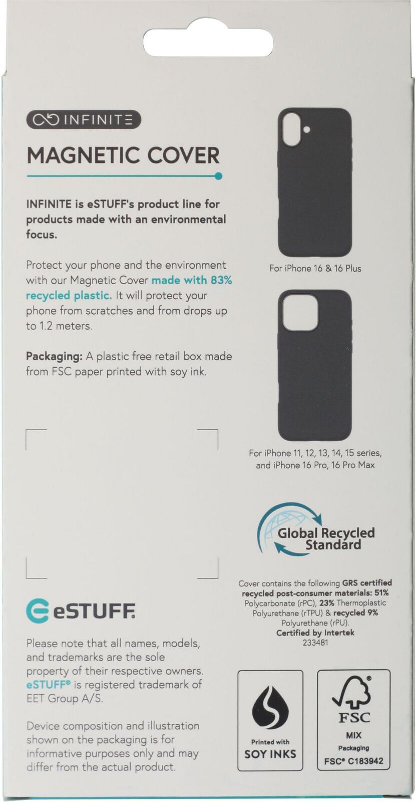 eSTUFF iPhone 16 Pro INFINITE VENICE Magnetic Leather Cover - Brown