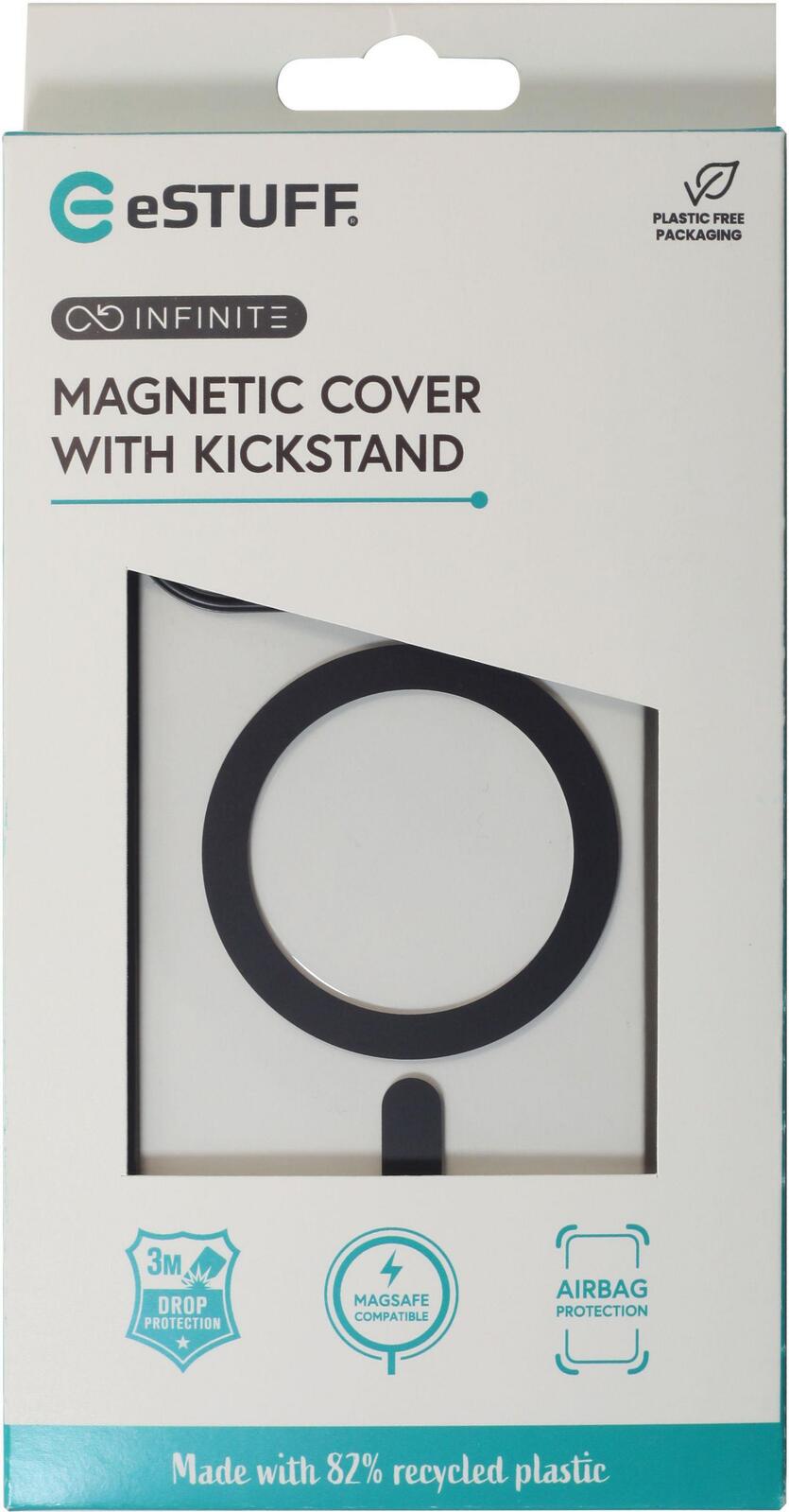 eSTUFF iPhone 16 INFINITE HELSINKI Magnetic Stand Cover - Black
