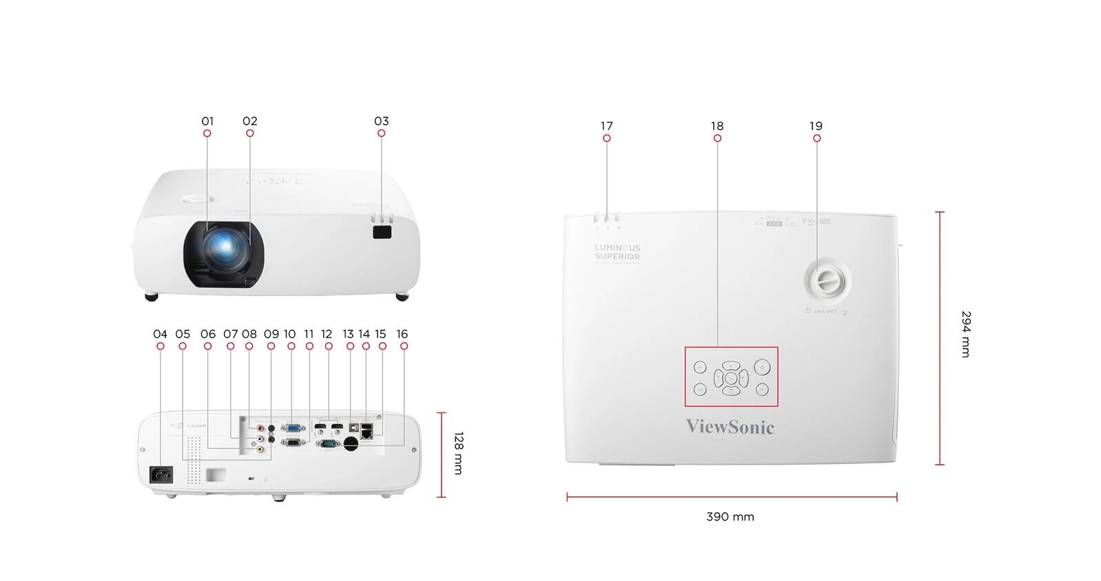 ViewSonic LSC520WUK Business Laser Beamer 5200 ANSI Lumen