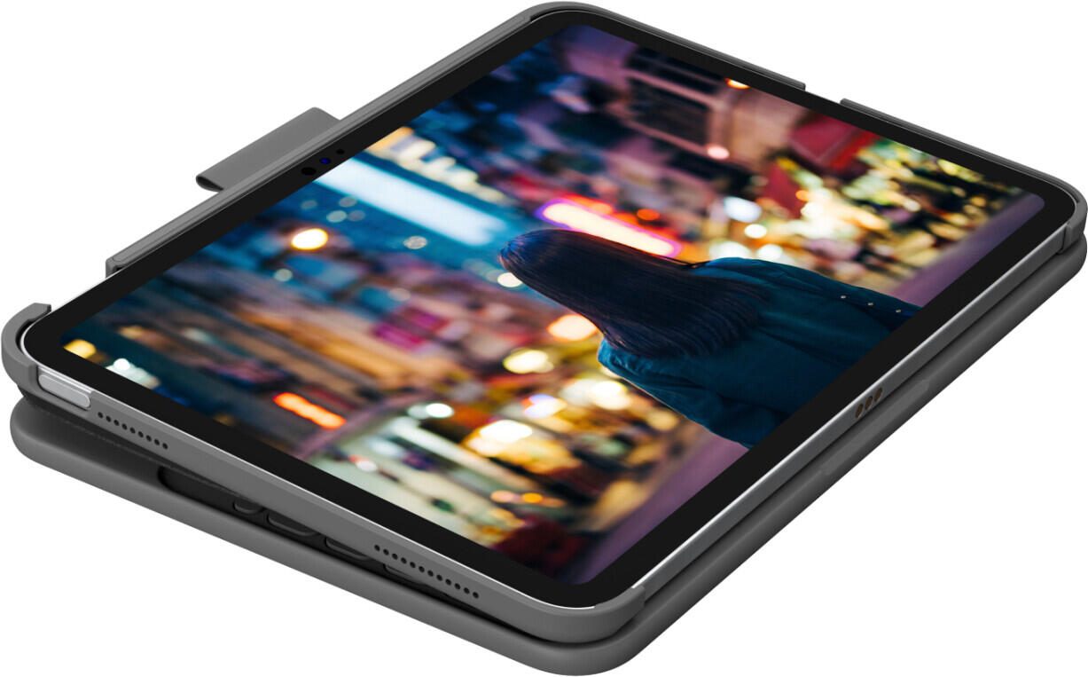 Logitech Slim Folio Tastatur und Foliohülle grafit für iPad 10. & 11 Generation