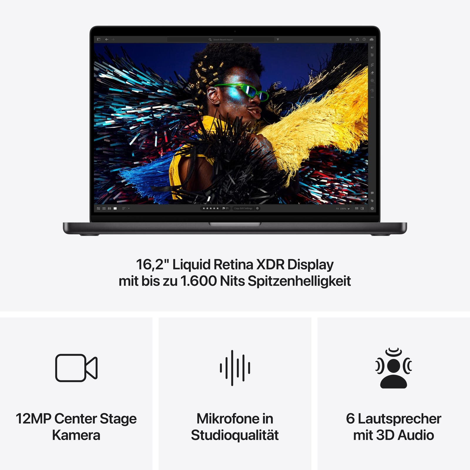 B-WARE Apple MacBook Pro 41,05 cm (16,2') space schwarz