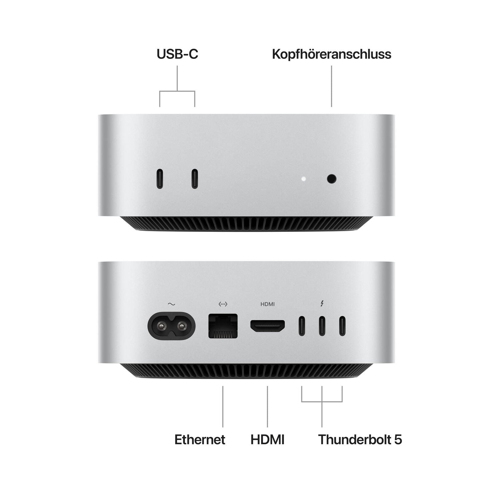 Apple Mac Mini M4 Pro 14/20-Core 24GB, 1 TB SSD, silber
