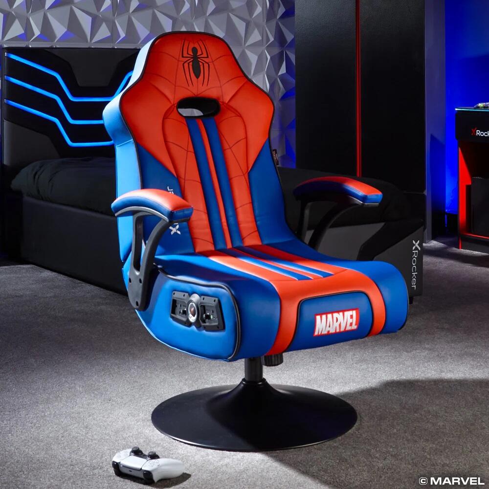 B-WARE X Rocker Marvel™ Elite 2.1 Gaming-Sessel im Spider-Man Design - blau/rot