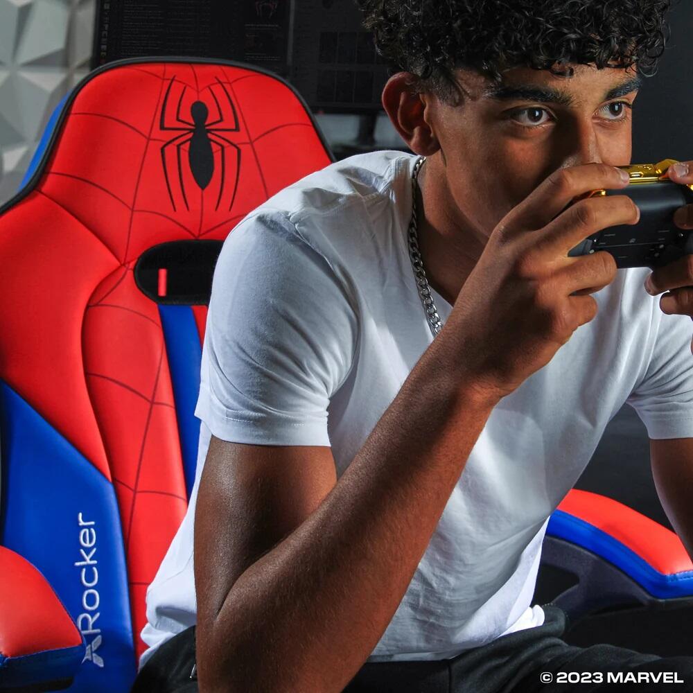 B-WARE X Rocker Marvel™ Elite 2.1 Gaming-Sessel im Spider-Man Design - blau/rot