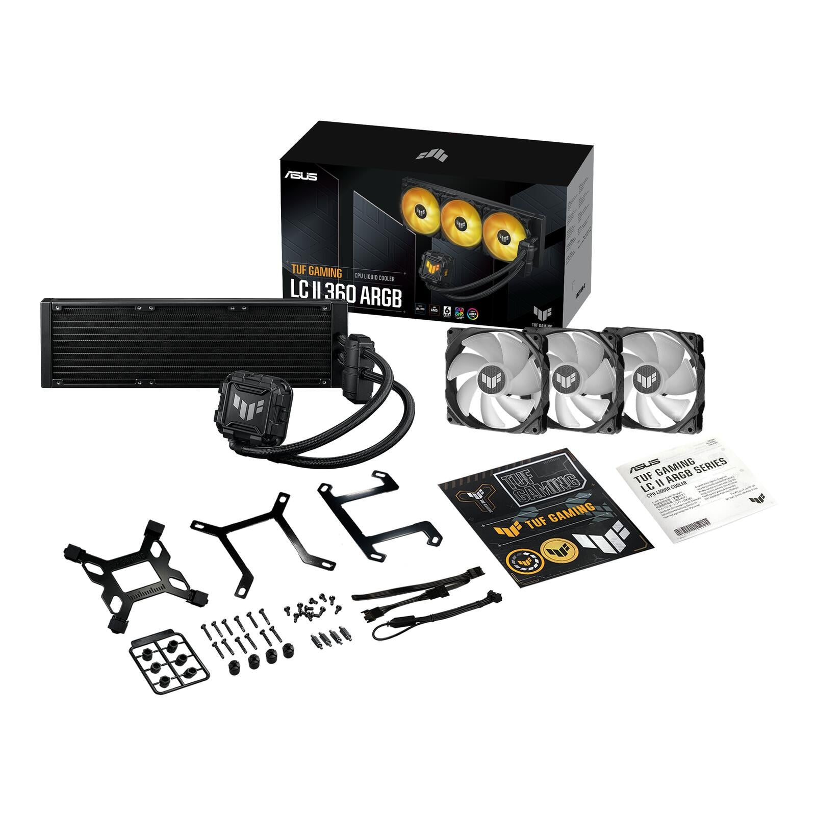 ASUS TUF Gaming LC II 360 ARGB All-in-One-Flüssig-CPU-Kühler (Aura Sync Beleuchtung, 3x TUF Gaming 120mm ARGB-Radiatorlü
