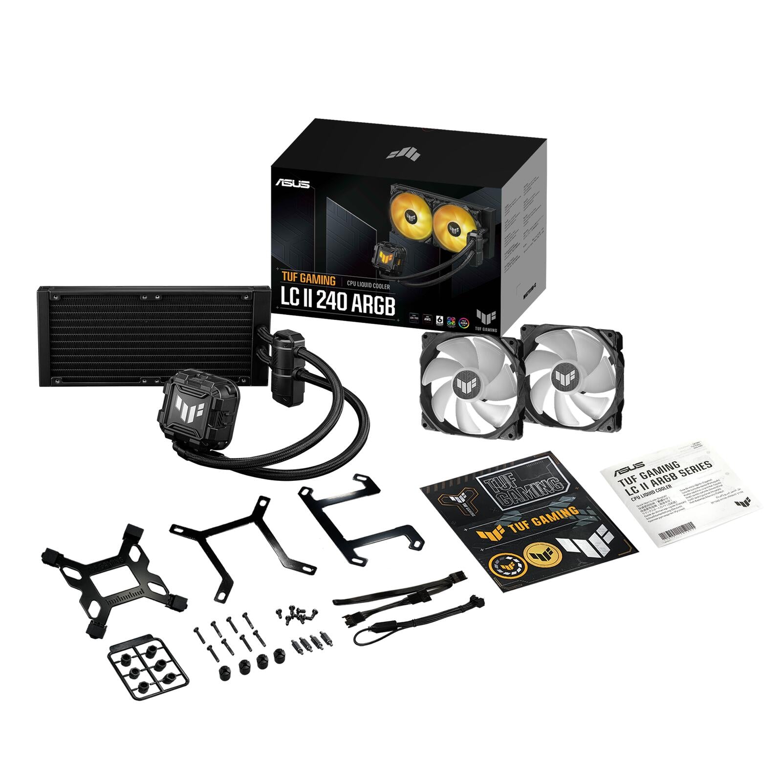 ASUS TUF Gaming LC II 240 ARGB All-in-One-Flüssig-CPU-Kühler (Aura Sync Beleuchtung, 2x TUF Gaming 120mm ARGB-Radiatorlü