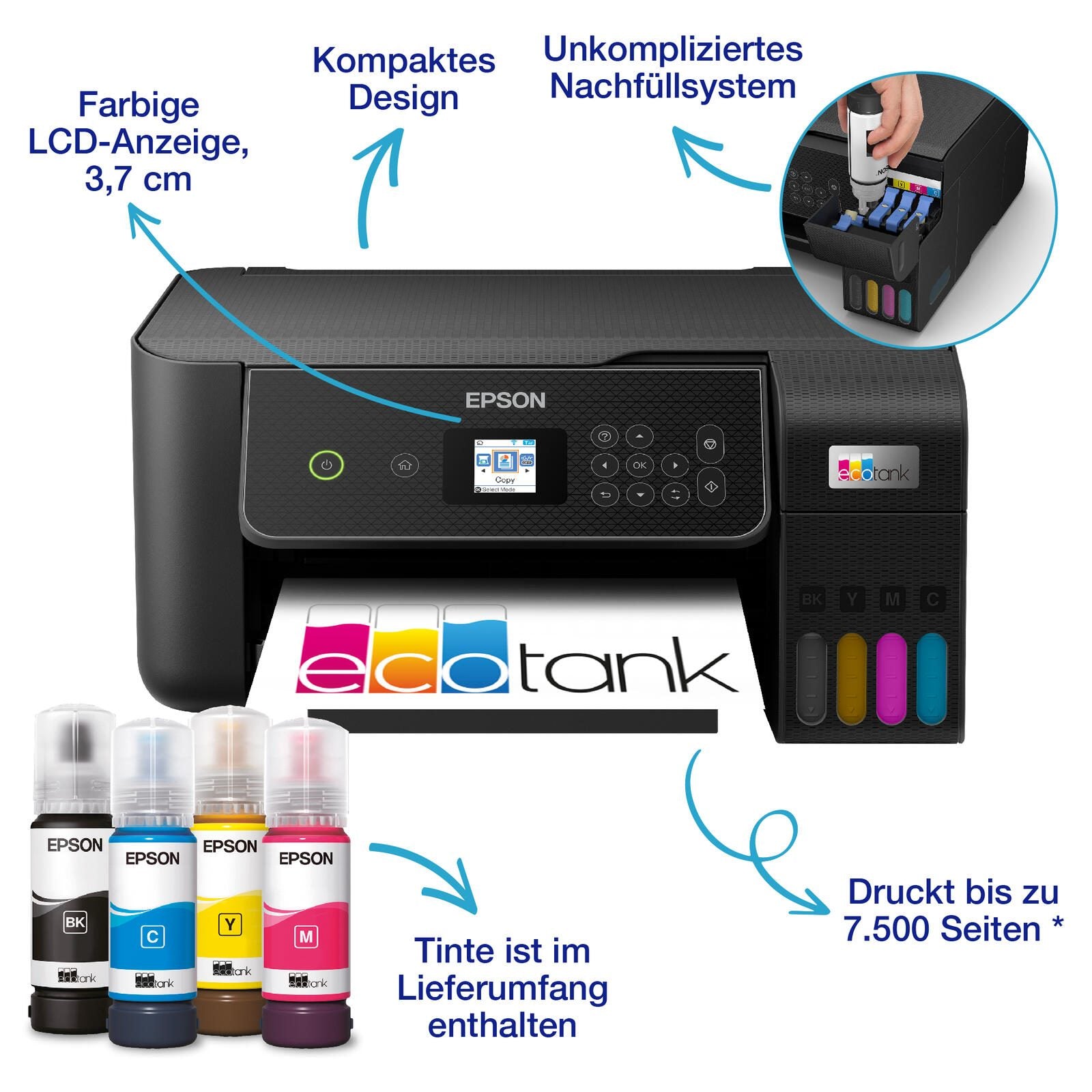 Epson EcoTank ET-2870 A4-Tintentank-Multifunktionsdrucker