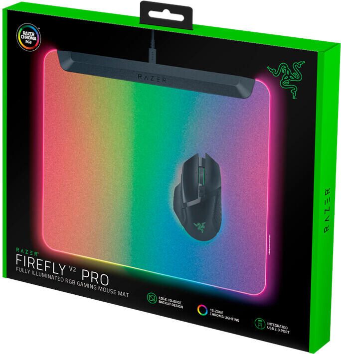 Razer Firefly V2 Pro Komplett beleuchtetes RGB-Gaming-Mauspad, schwarz