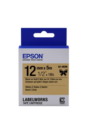 Epson LabelWorks LK-4KBK - Schwarz auf Gold - Rolle (1,2 cm x 5 m)