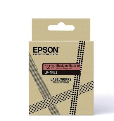 Epson LabelWorks LK-4RBJ - Schwarz auf Mattrot - Rolle (1,2 cm x 8 m)