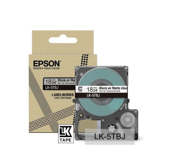 Epson LabelWorks LK-5TBJ - Schwarz auf Matt-Transparent - Rolle (1,8 cm x 8 m) 1 Kassette