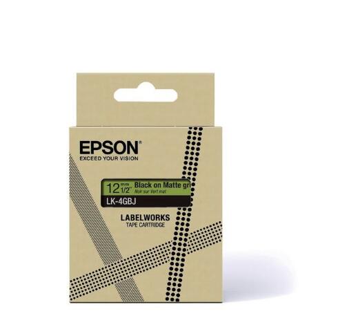 Epson LabelWorks LK-4GBJ - Schwarz auf Mattgrün - Rolle (1,2 cm x 8 m) 1 Kassette