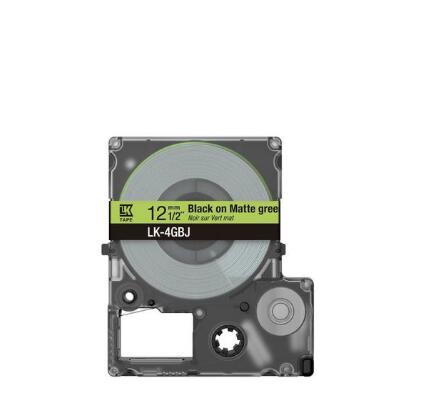 Epson LabelWorks LK-4GBJ - Schwarz auf Mattgrün - Rolle (1,2 cm x 8 m) 1 Kassette