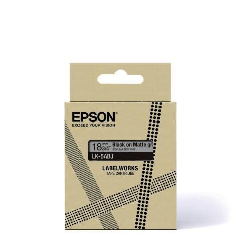 Epson LabelWorks LK-5ABJ - Matt - Schwarz auf Mattgrau - Rolle (1,8 cm x 8 m) 1 Kassette