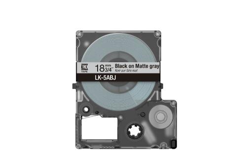 Epson LabelWorks LK-5ABJ - Matt - Schwarz auf Mattgrau - Rolle (1,8 cm x 8 m) 1 Kassette