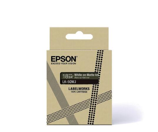 Epson LabelWorks LK-5QWJ - Weiß auf Matt-Khaki - Rolle (1,8 cm x 8 m) 1 Kassette