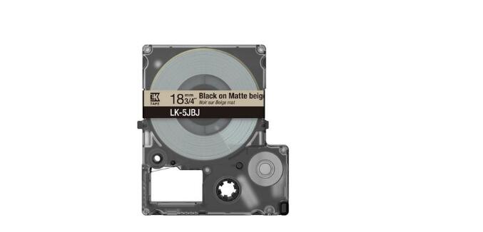Epson LabelWorks LK-5JBJ - Schwarz auf Mattbeige - Rolle (1,8 cm x 8 m) 1 Kassette
