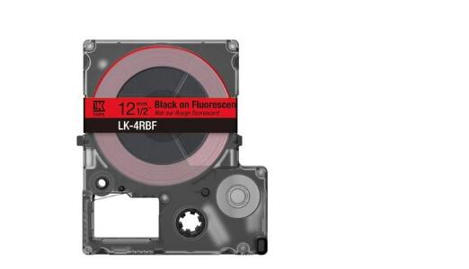 Epson LabelWorks LK-4RBF - Schwarz auf fluoreszierendem Rot - Rolle (1,2 cm x 5 m) 1 Kassette