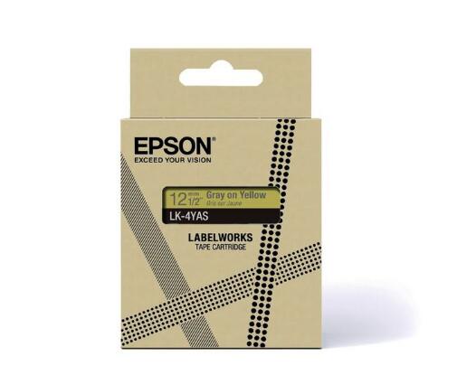 Epson LabelWorks LK-4YAS - Grau auf Gelb - Rolle (1,2 cm x 8 m) 1 Kassette