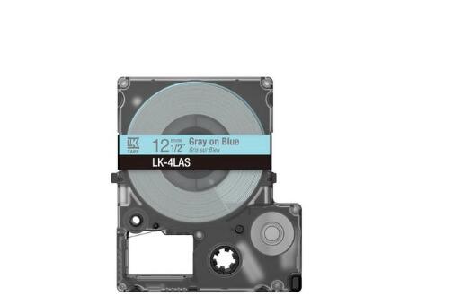 Epson LabelWorks LK-4LAS - Grau auf Blau - Rolle (1,2 cm x 8 m) 1 Kassette