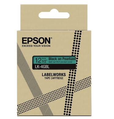 Epson LabelWorks LK-4GBL - Black on pearlized green - Rolle (1,2 cm x 9 m) 1 Kassette