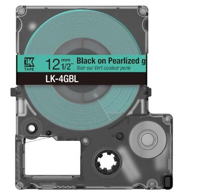 Epson LabelWorks LK-4GBL - Black on pearlized green - Rolle (1,2 cm x 9 m) 1 Kassette