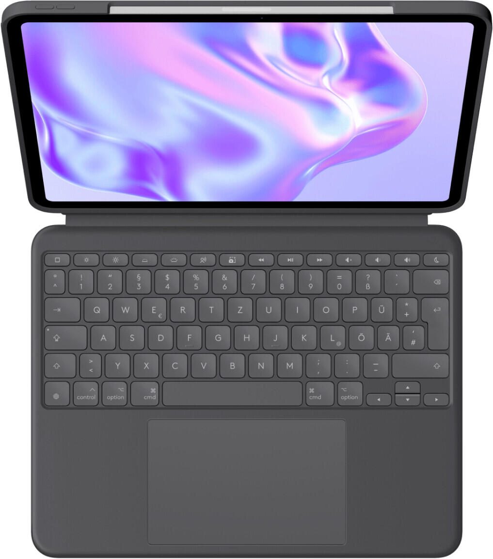 Logitech Combo Touch Tastatur und Foliohülle mit Trackpad grafit