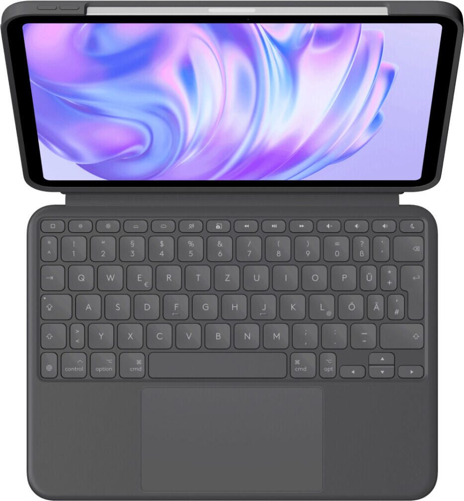 Logitech Combo Touch Tastatur und Foliohülle mit Trackpad grafit