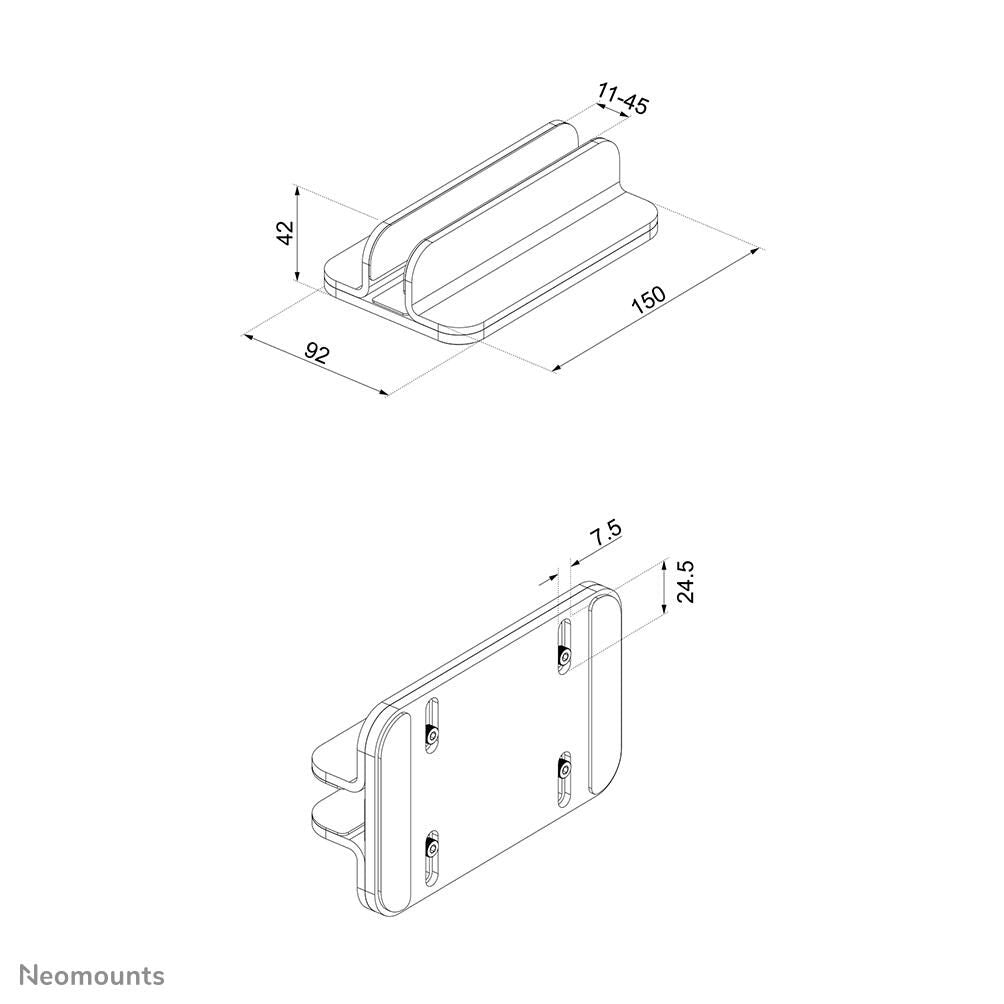 Neomounts NSLS300BLACK vertikaler Notebookständer