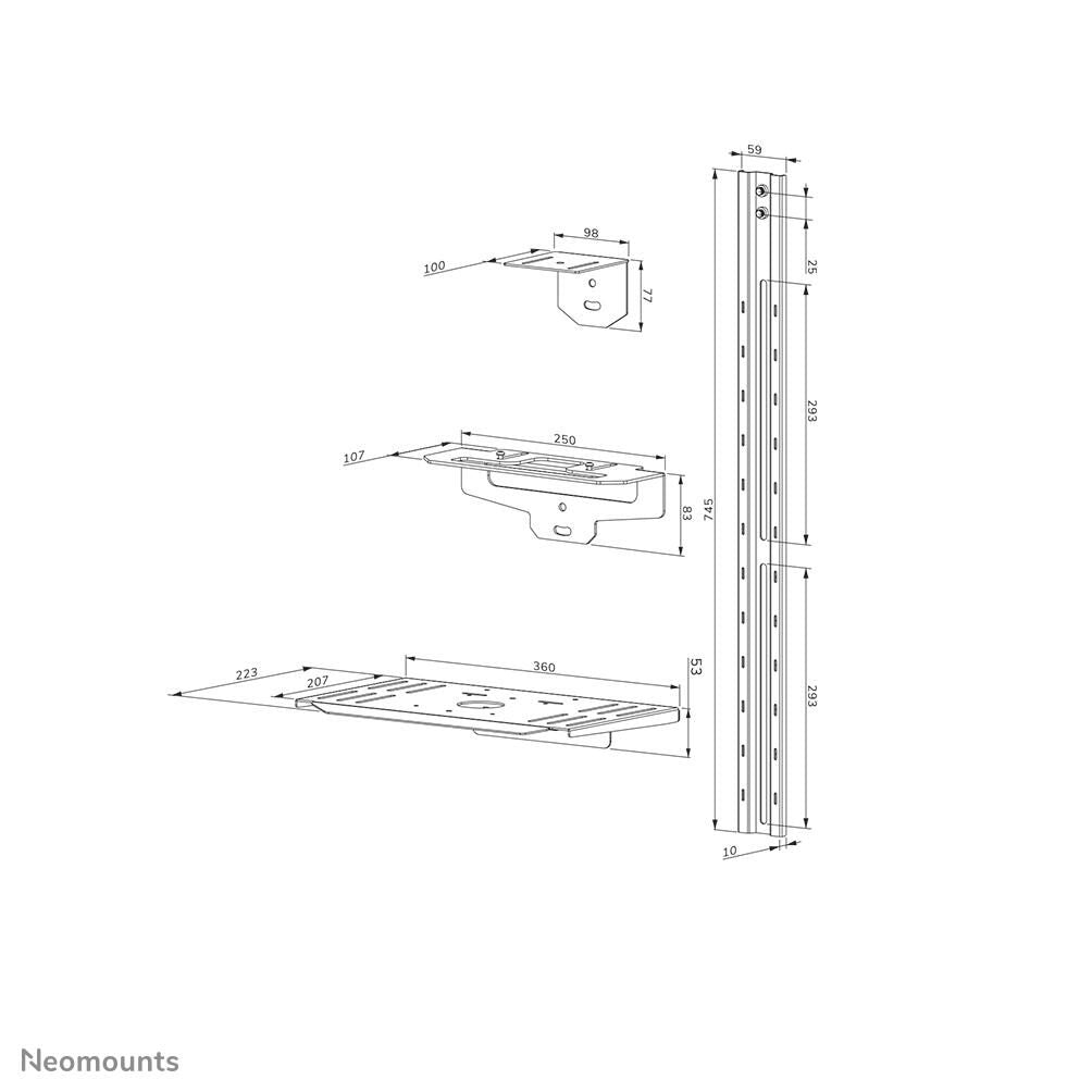 Neomounts AV1-825BL Videobar & Multimedia-Kit