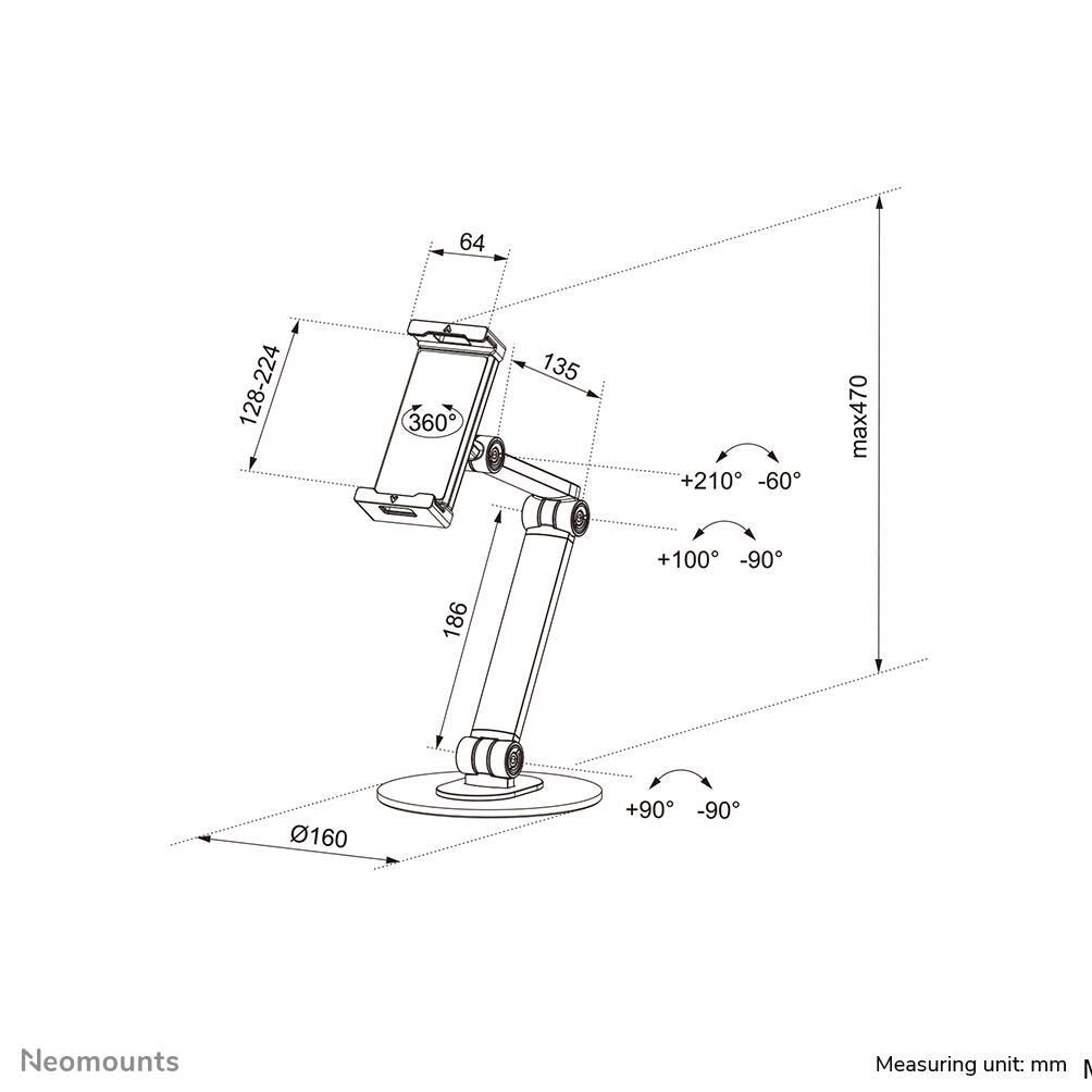Neomounts DS15-550BL1 Universal Tablet-Ständer für 4,7-12,9' - Tablets - Schwarz