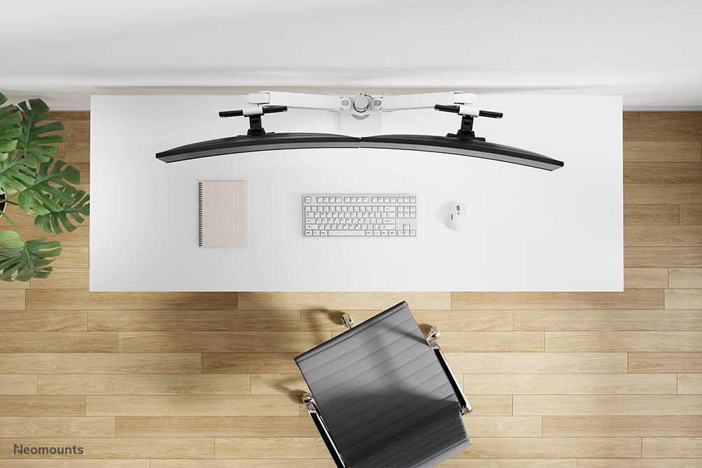 Neomounts DS65S-950WH2 vollbewegliche Tischhalterung für 24-34' Bildschirme - Weiß