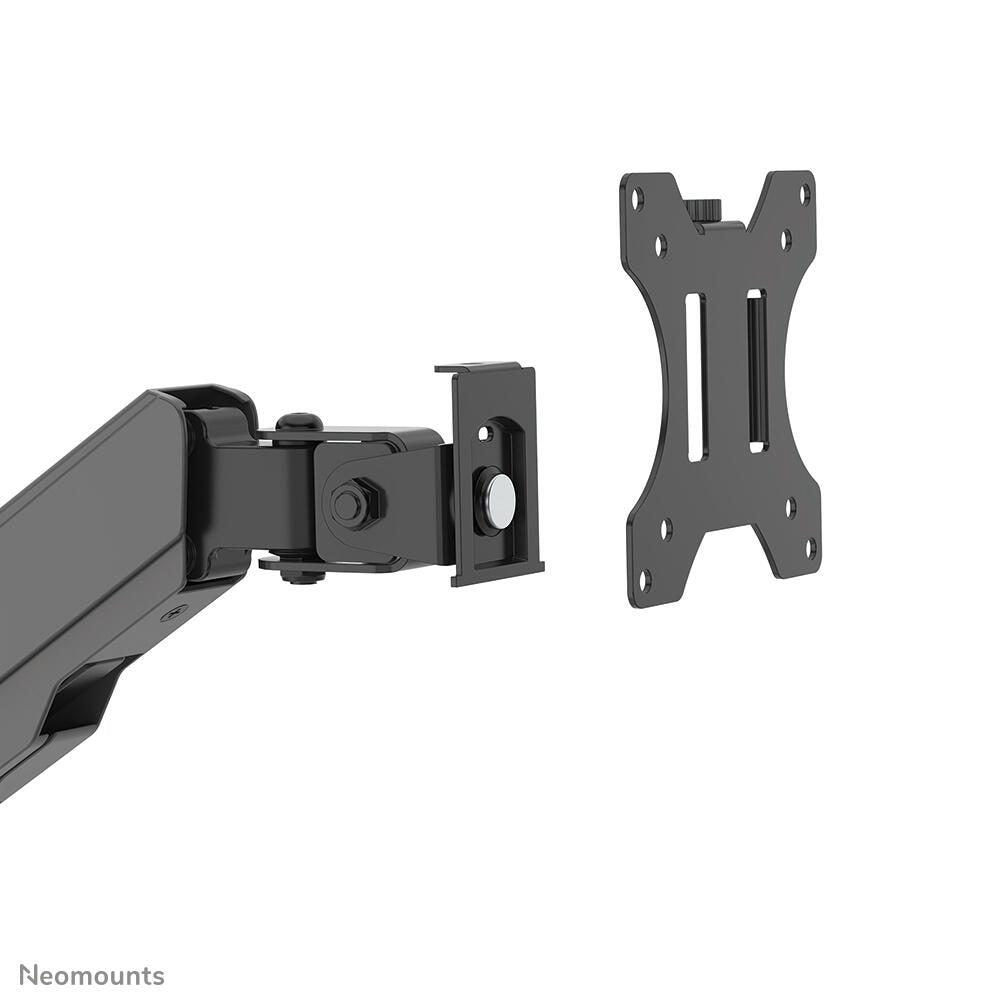 Neomounts DS90-325BL1 höhenverstellbarer, tischmontierter Arbeitsplatz für 17-32' Bildschirme, Tastatur und Maus - Schwa