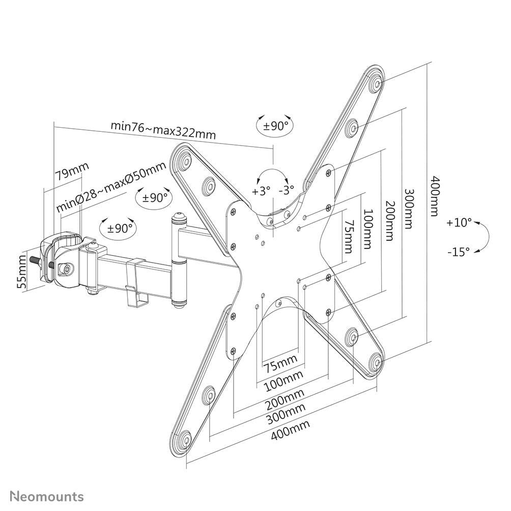 Neomounts FL40-450BL14 Stangenhalterung