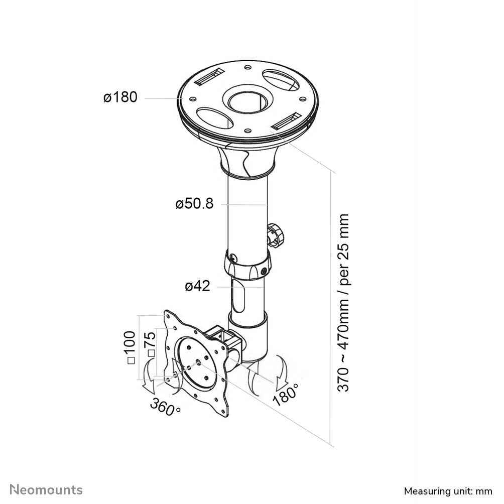 Neomounts FPMA-C025SILVER Deckenhalterung